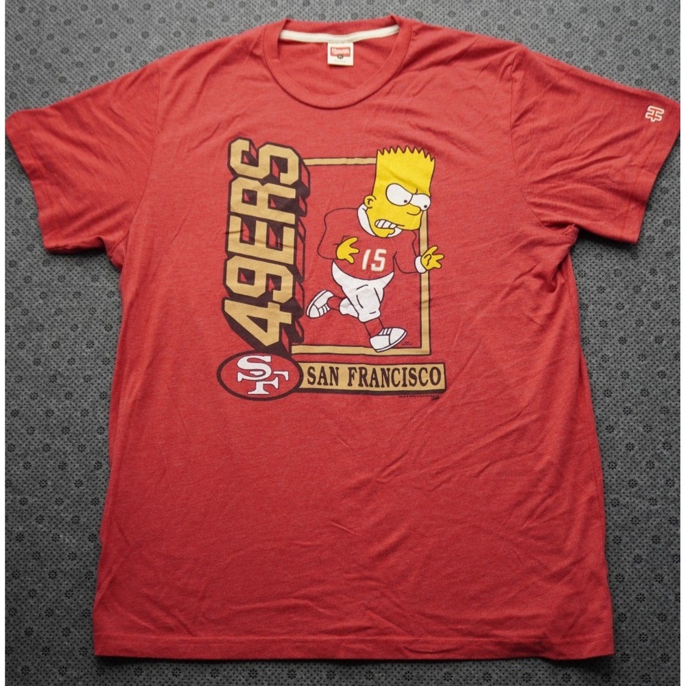Homage x The Simpsons Bart San Francisco 49ers - Mens XL NFL Red Tri-Blend Tee